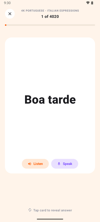 Loopky study screen showing a card prompt